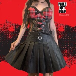NWT Current Mood by Dolls Kill Gothic Spade Pleated Mini Skirt
